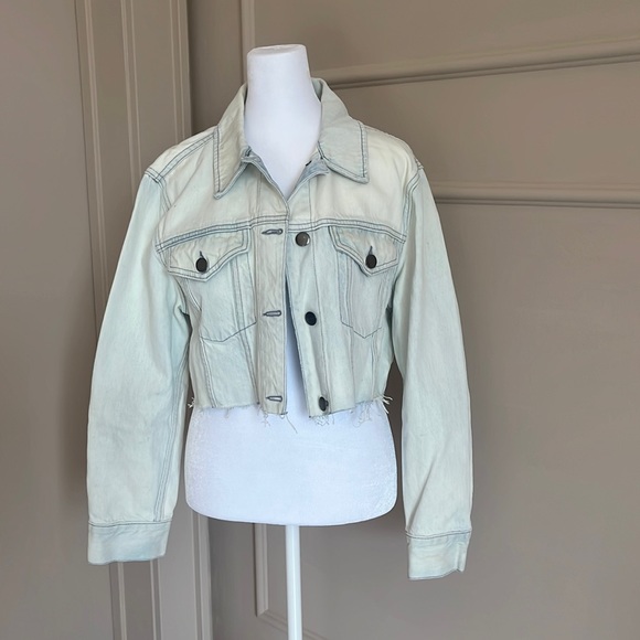 Frame cropped denim jacket - Picture 1 of 6